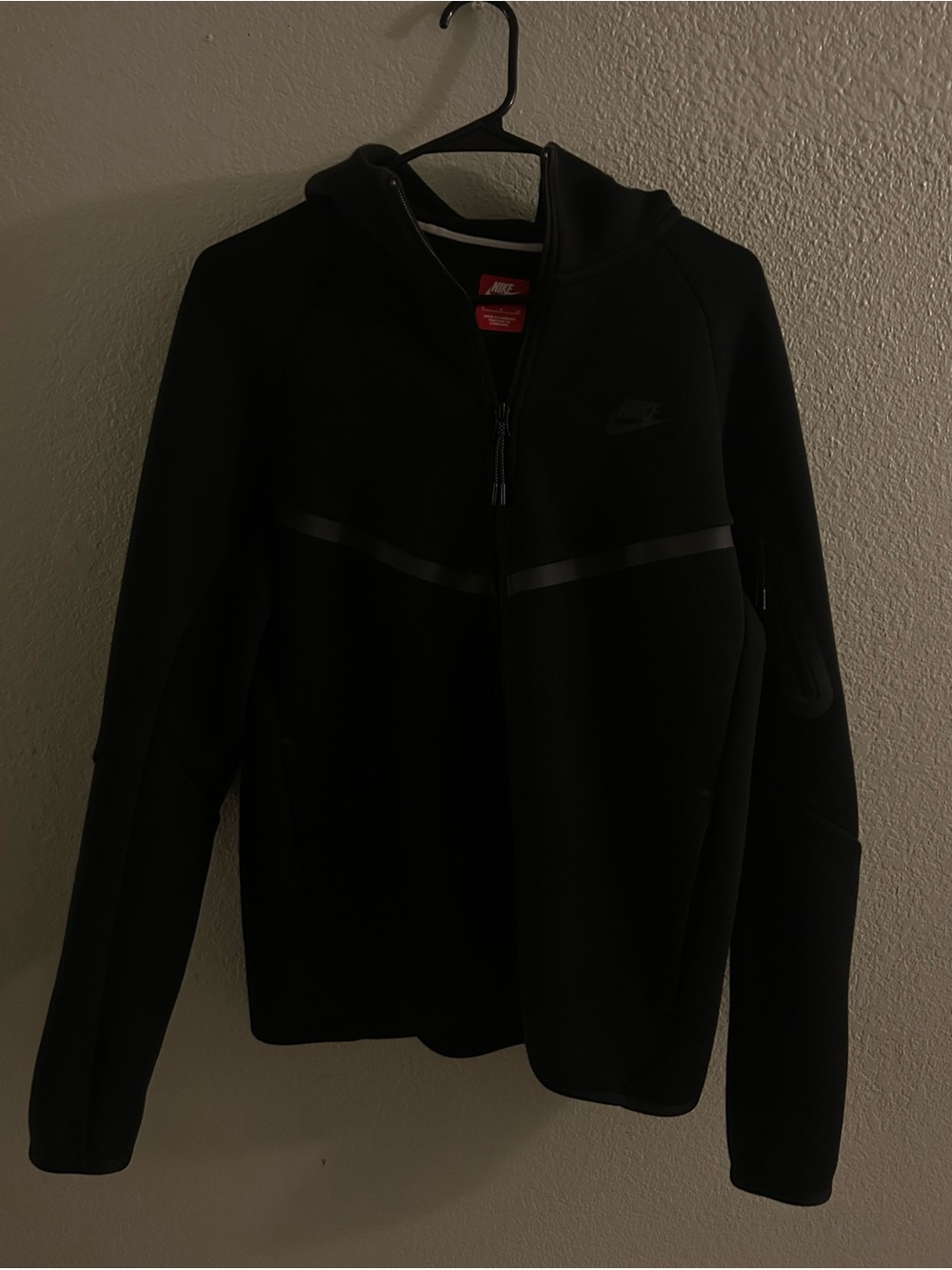 Nike Tech Men's Black Zip-Up Hooded Sweater